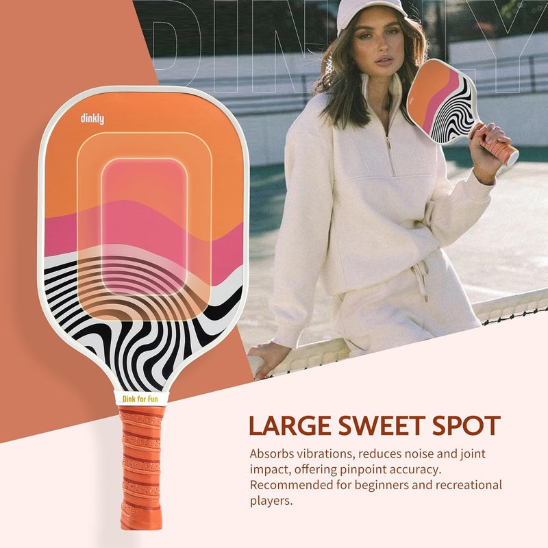 Dinkly Pickleball Paddles Set of 2/4- USAPA Approved Graphite/Fiberglass Pickleball Racket, 2 Pickleball Rackets, 4 Balls and 1 Portable Carry Bag, Aesthetic Pickle Ball Set for Men Women Beginners - Image 3